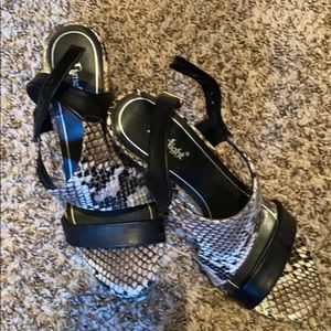 Limelight snake skin style heel shoes